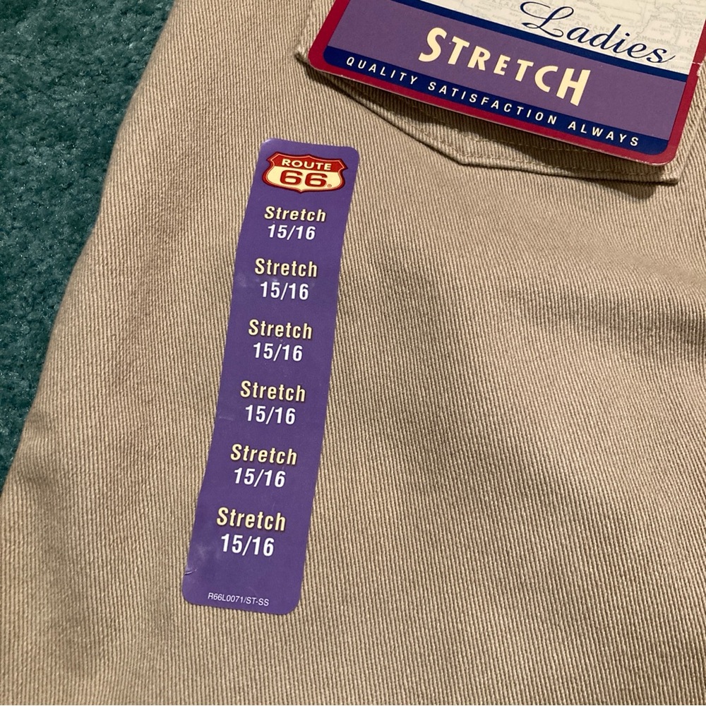NWT Route 66 Vintage 90s Jeans Stretch Fit High Rise Denim Tan Size 15/16 - Picture 4 of 12